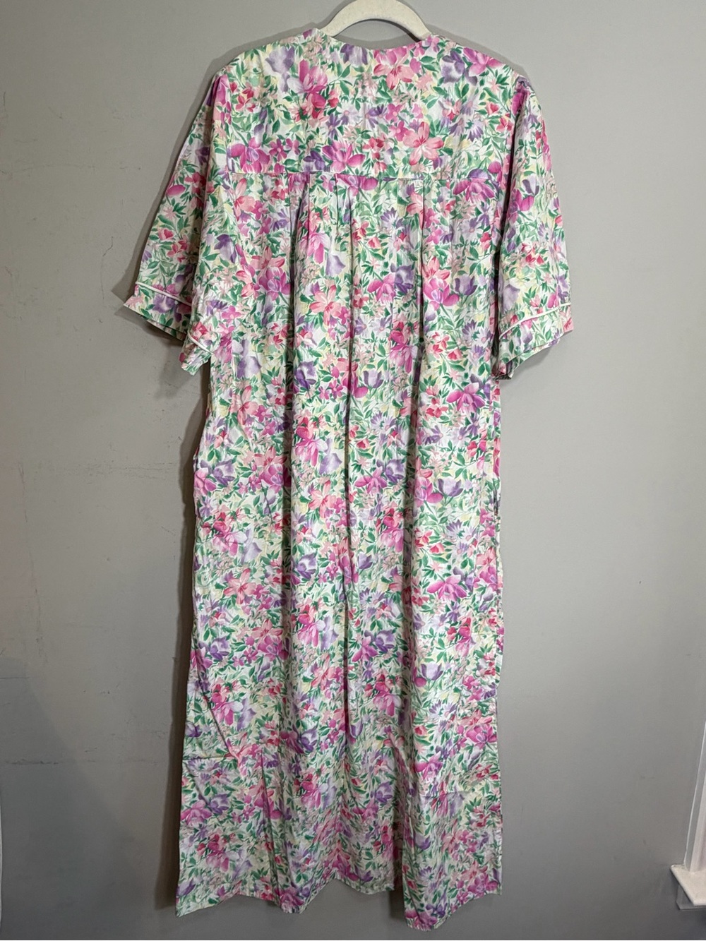 Vintage Carlton Hall 100% cotton floral house coat robe made in USA size large - Picture 5 of 7